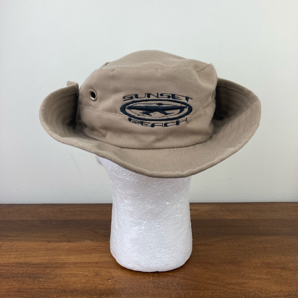 Aruba Sunset Beach Boonie Bucket Hat Desert Tan One Size Snap Sides Embroidered. - Picture 4 of 9
